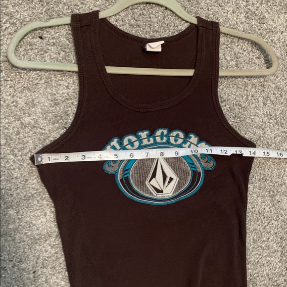 Y2K Volcom Stone Graphic Brown Ribbed Tank Top - Picture 7 of 7